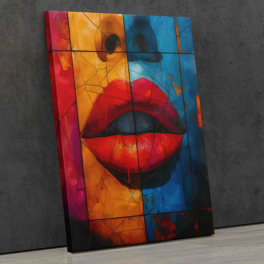 Abstract Lips - Abstract Wall Art in Black Frame