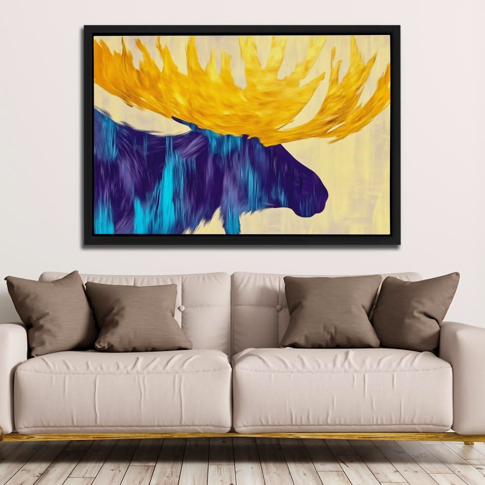 Abstract Moose - Contemporary Colorful Canvas Wall Art