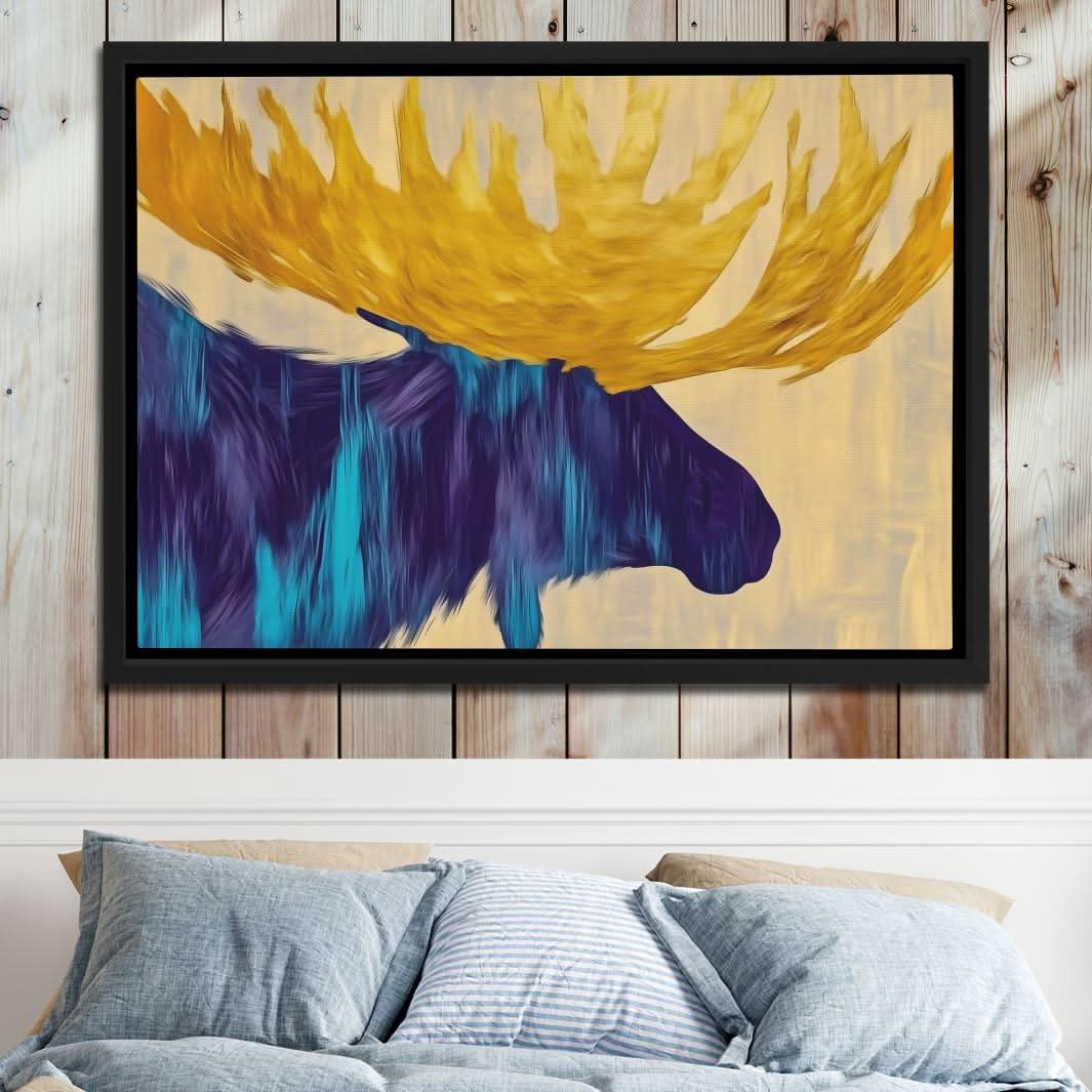 Abstract Moose - Oversized Animals Canvas Wall Art