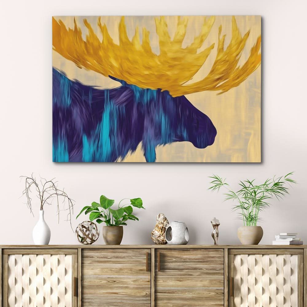 Abstract Moose - Animals Art for Dining Room