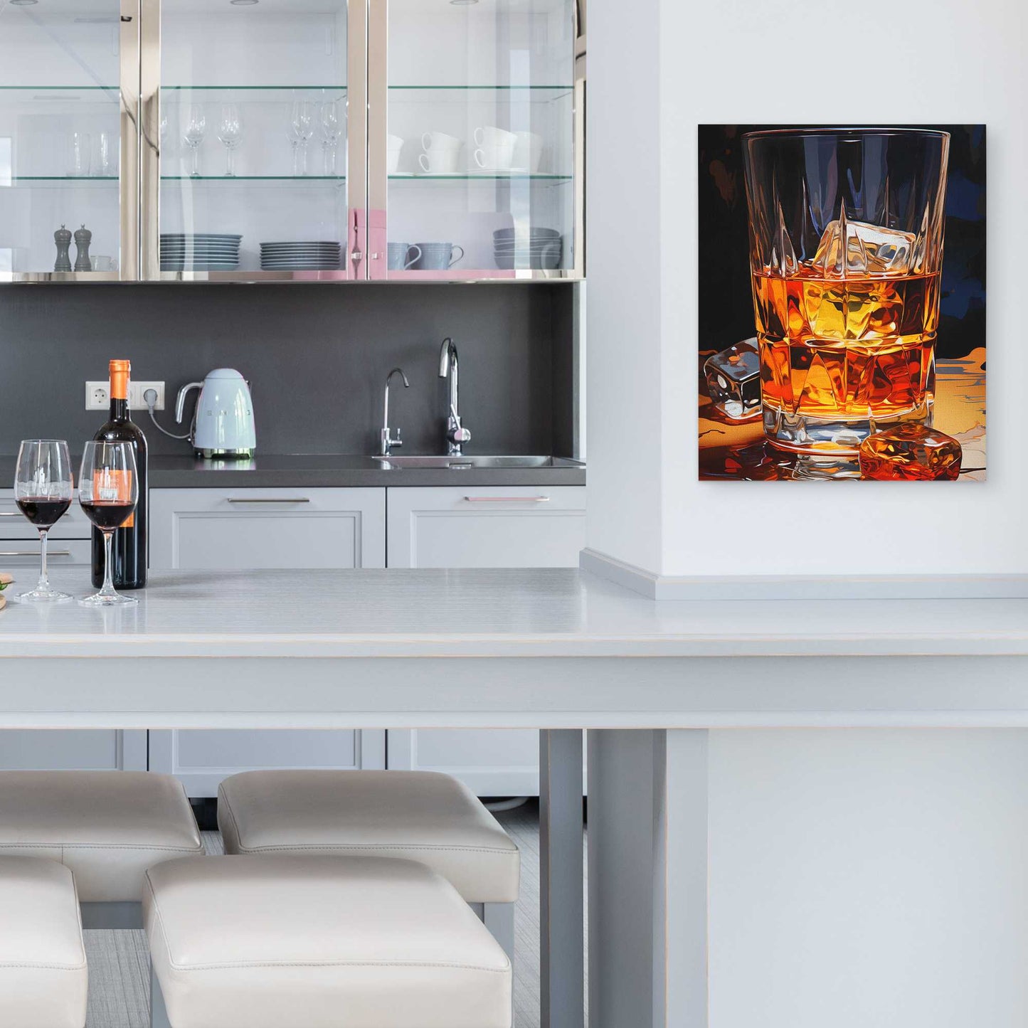 Abstract Spirits - Cocktail Glass Wall Art in Black Frame