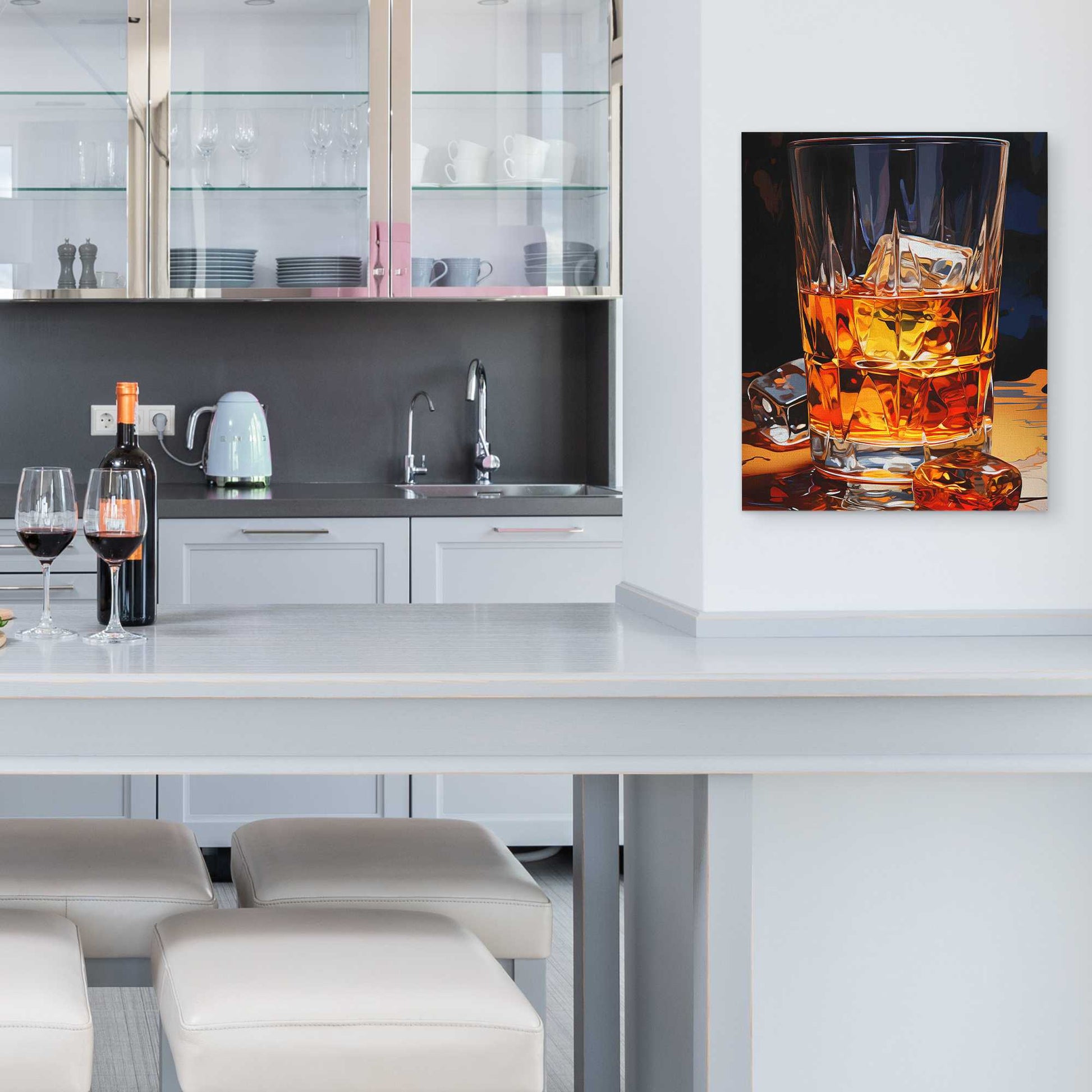 Abstract Spirits - Cocktail Glass Wall Art in Black Frame