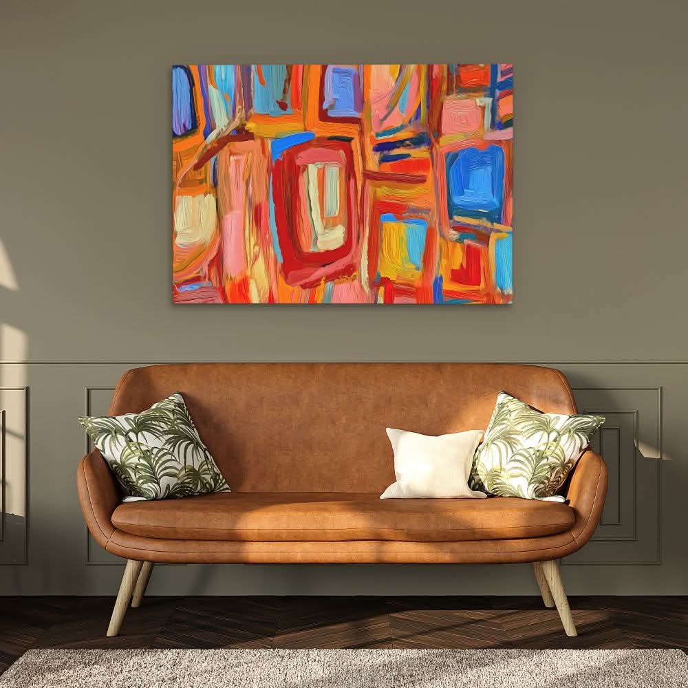 Abstract Squares - Large Abstract Canvas Print