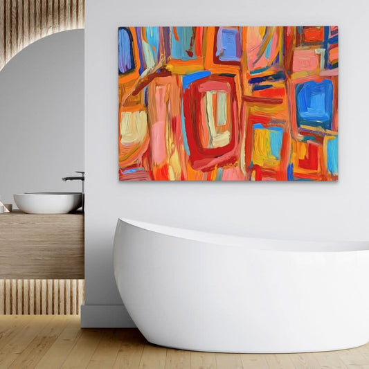 Abstract Squares - Abstract Wall Art in Black Frame