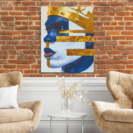 African King - Modern Wall Art in Black Frame