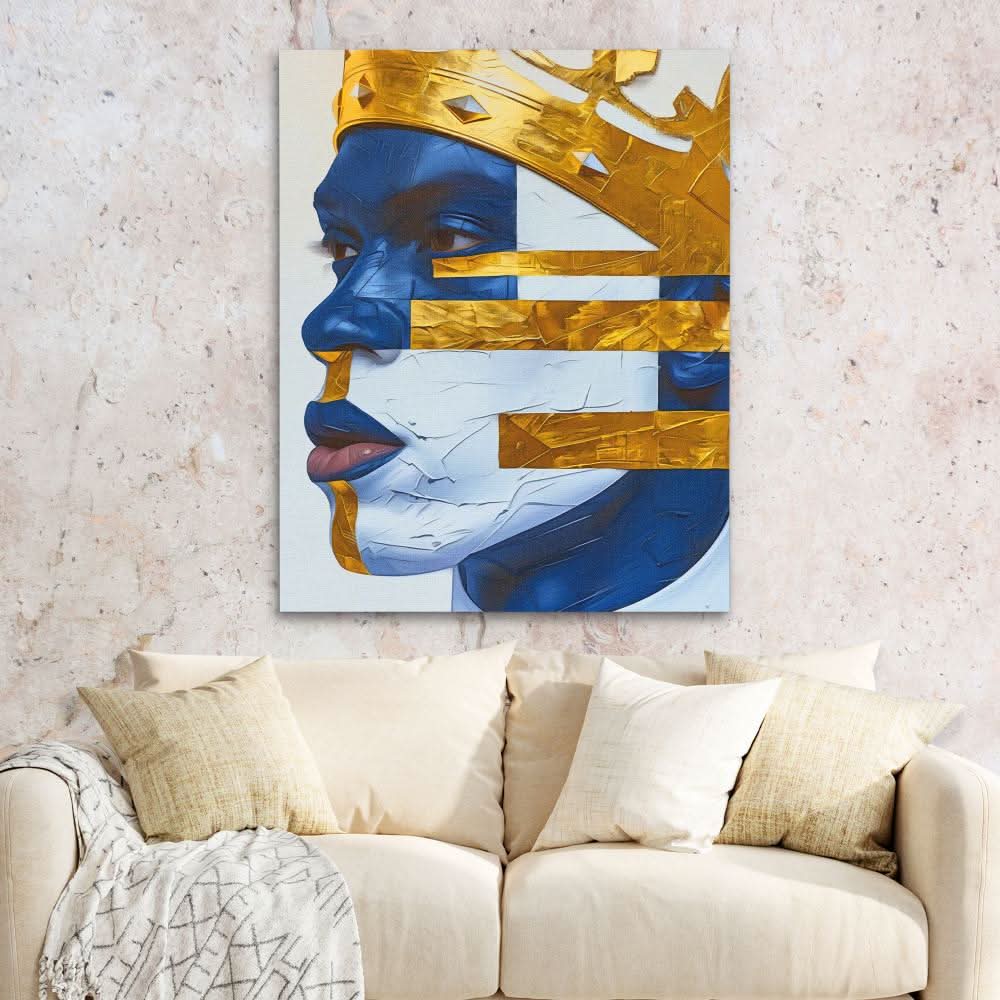 African King - Blue Wall Art