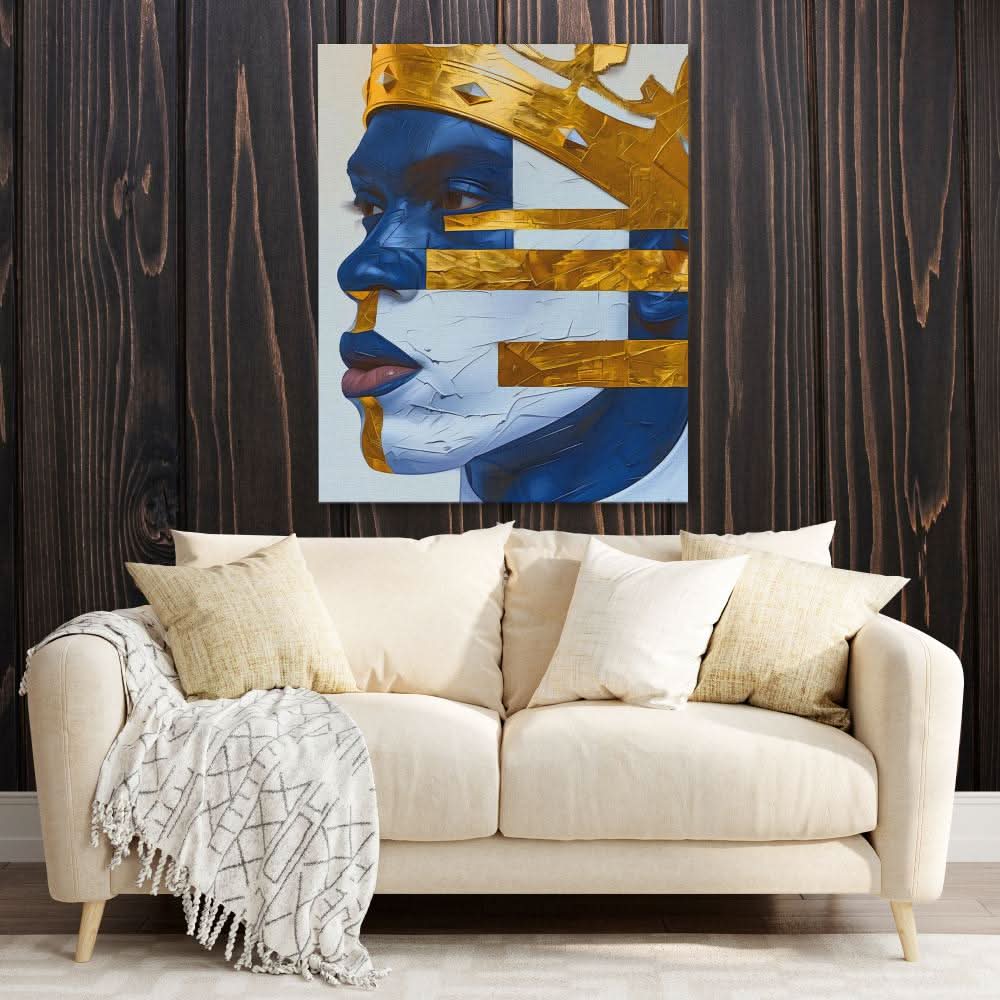 African King - Modern Blue Canvas Wall Art