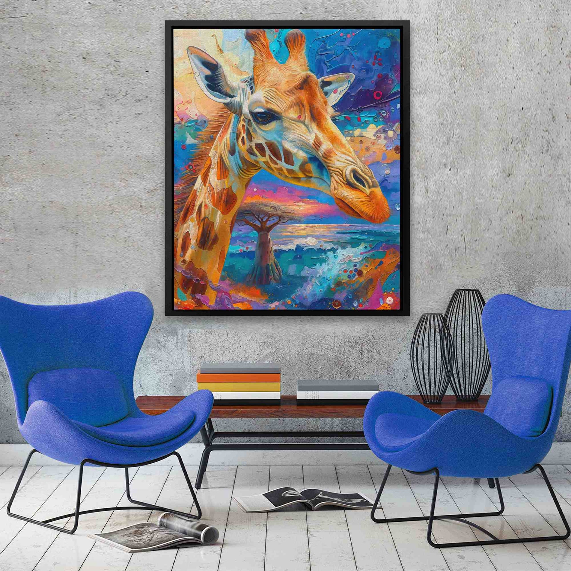 African Trip - Blue Wall Art
