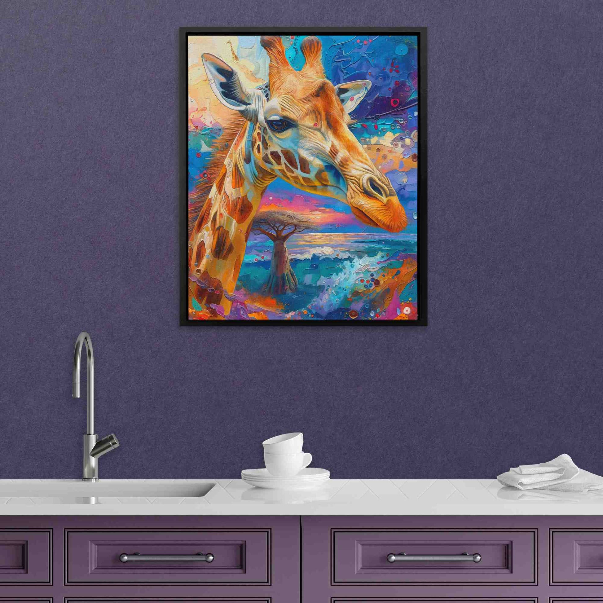 African Trip - Psychedelic Blue Canvas Wall Art