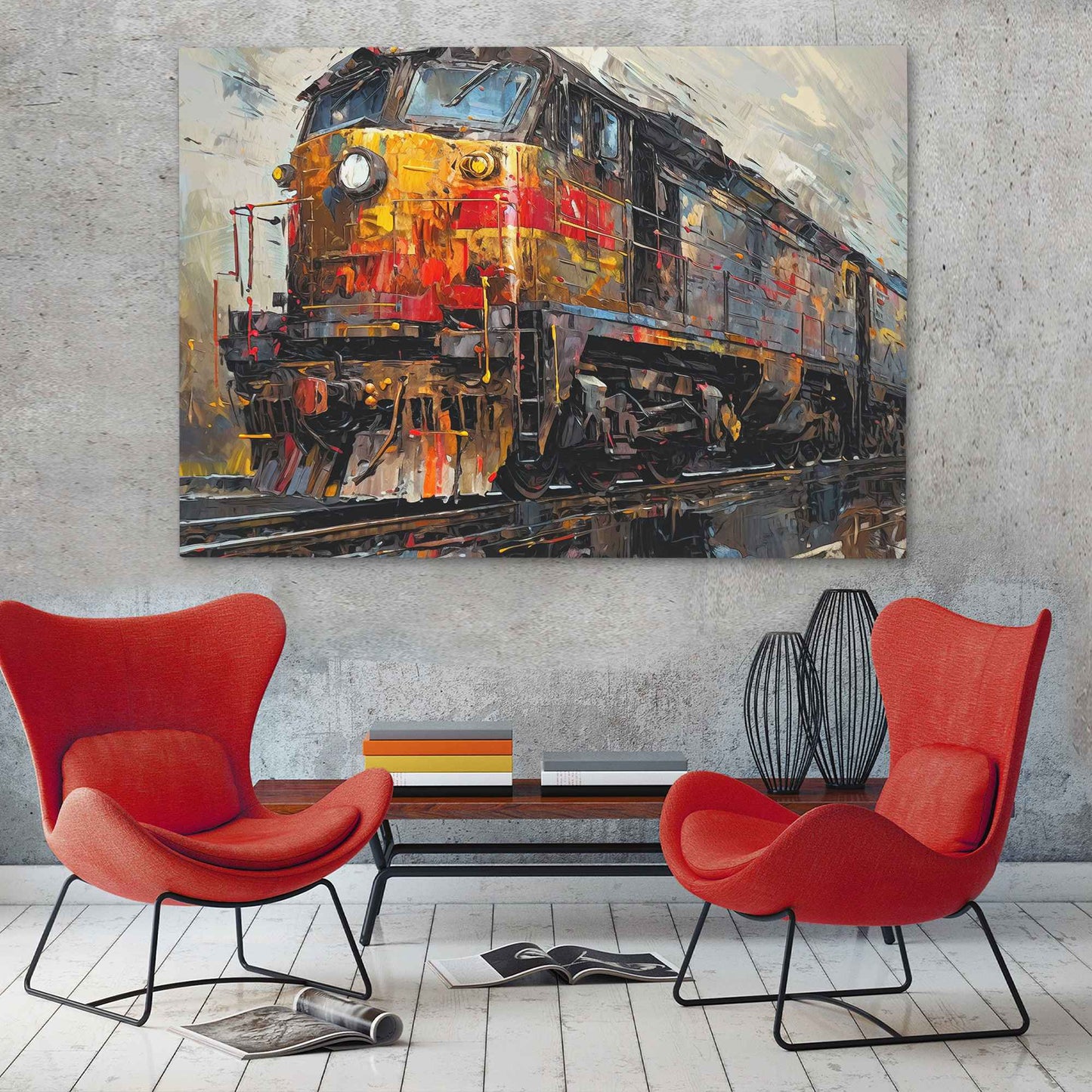 Afternoon Express - Trains Wall Art in Black Frame