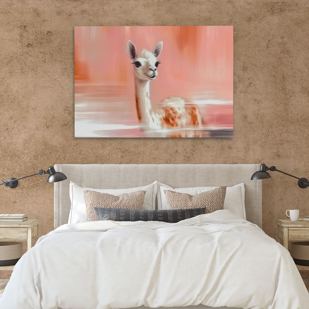 Al Paca Peach - Modern Neutral Canvas Wall Art