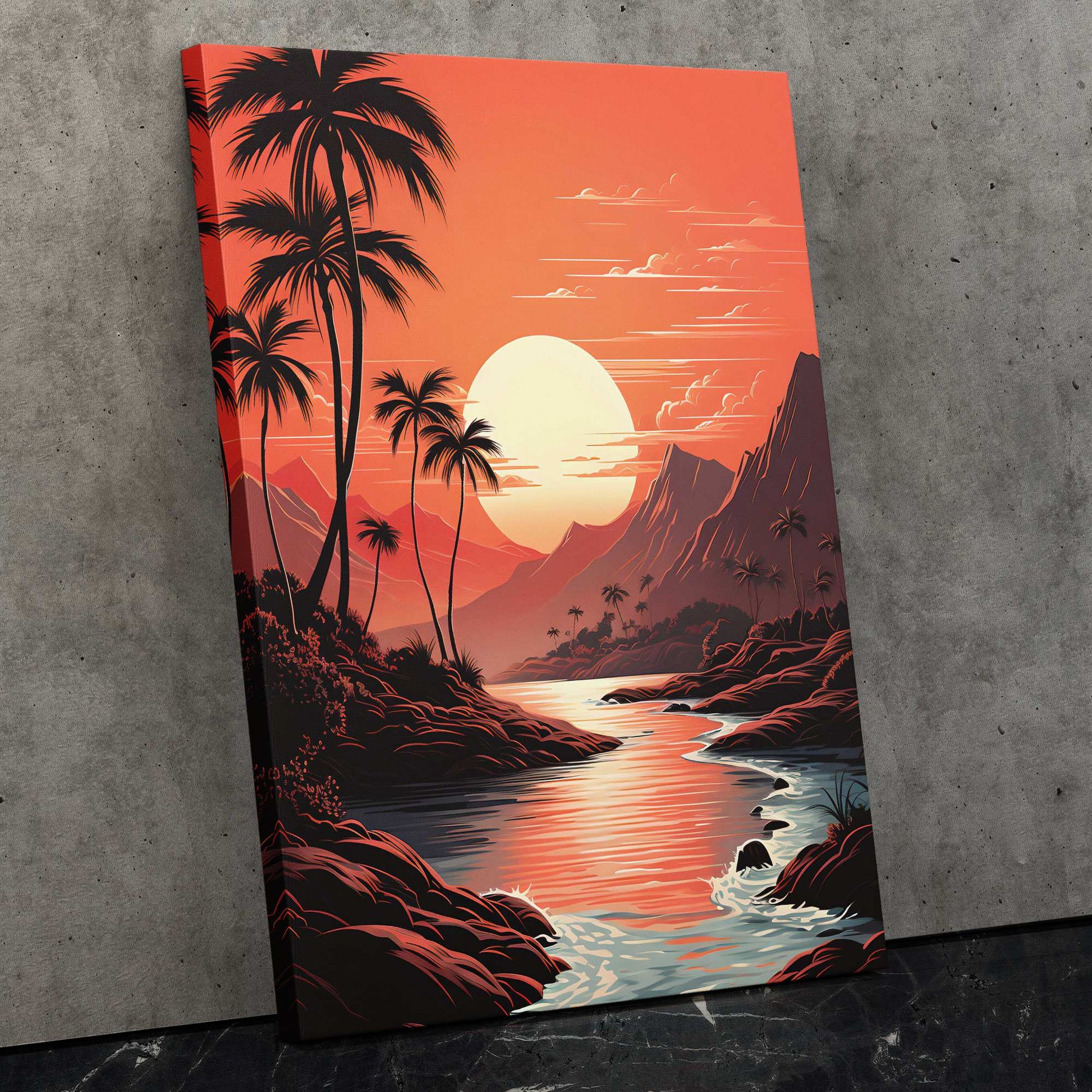 Alabaster Sunset - Large Vaporwave Canvas Print