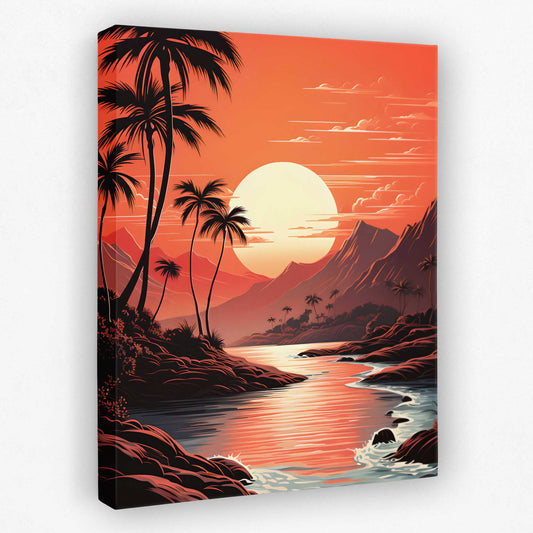 Alabaster Sunset - Beach Canvas Wall Art