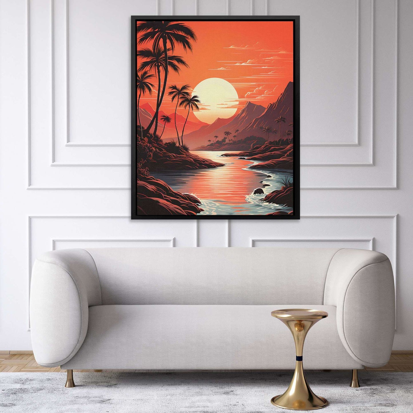 Alabaster Sunset - Red Illustrations Canvas Print