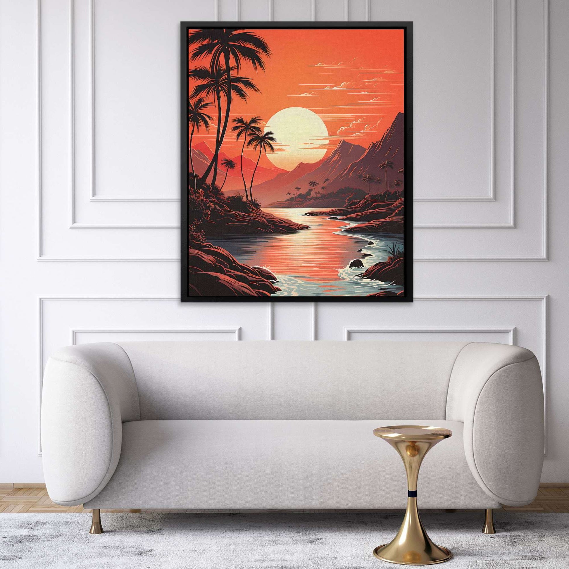 Alabaster Sunset - Red Illustrations Canvas Print