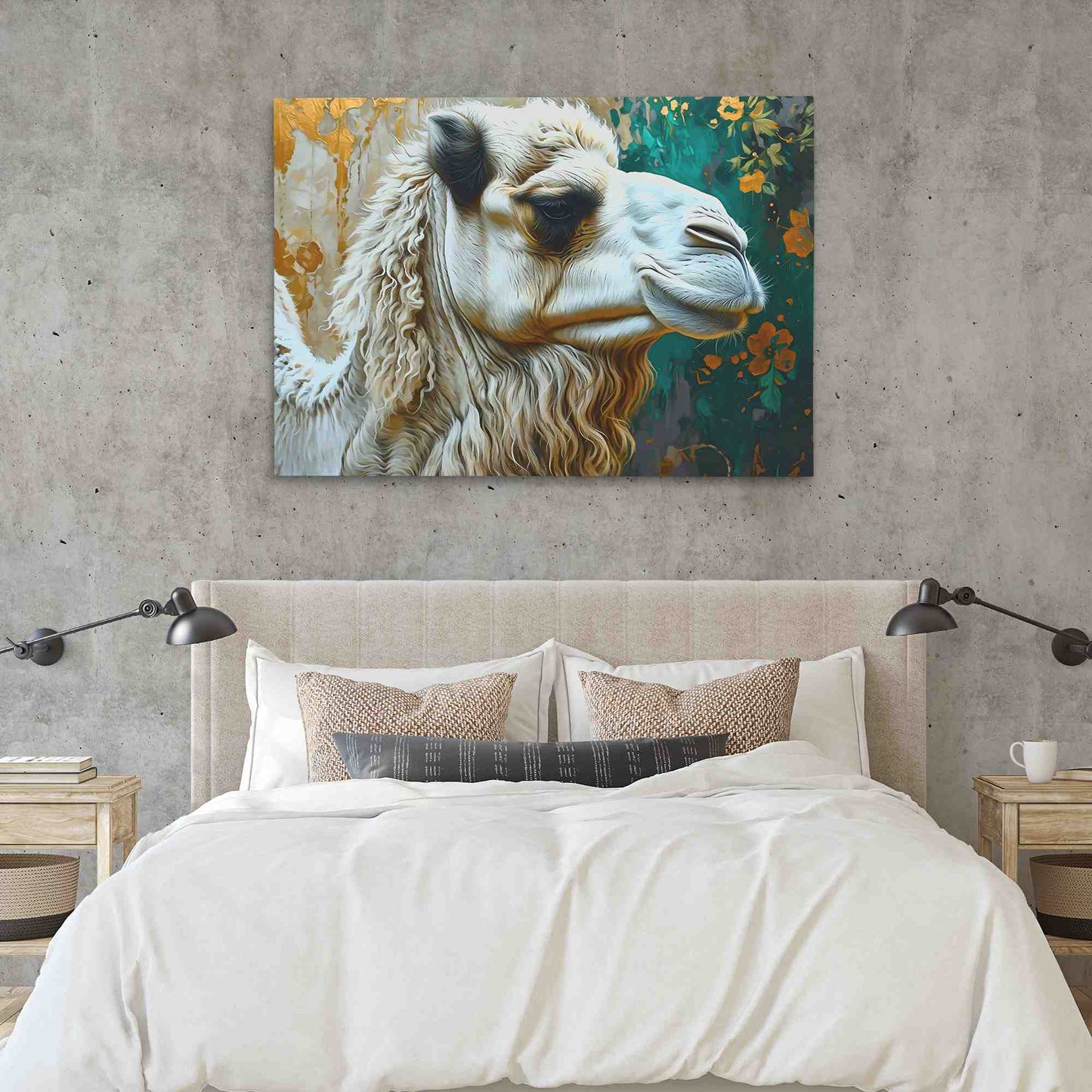 Albino Camel - Wall Art in Black Frame
