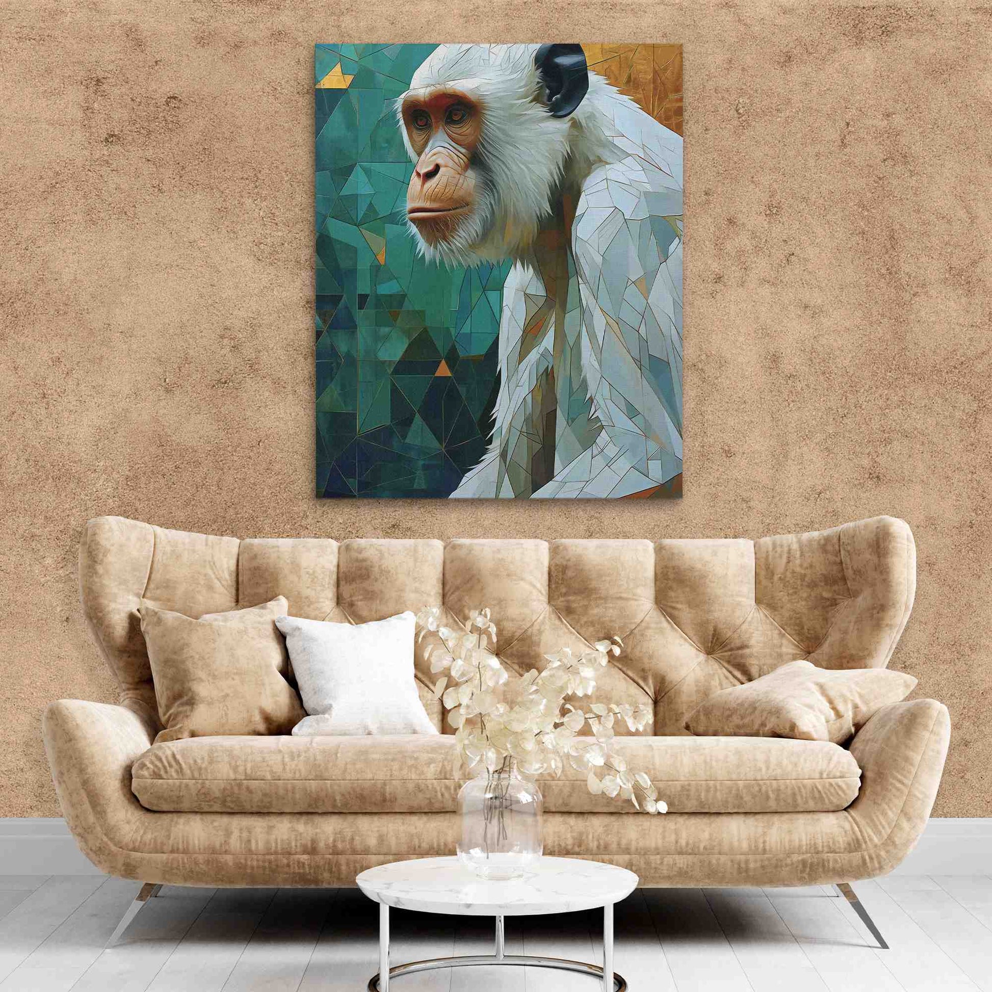 Albino Chimpanzee - Large Canvas Print