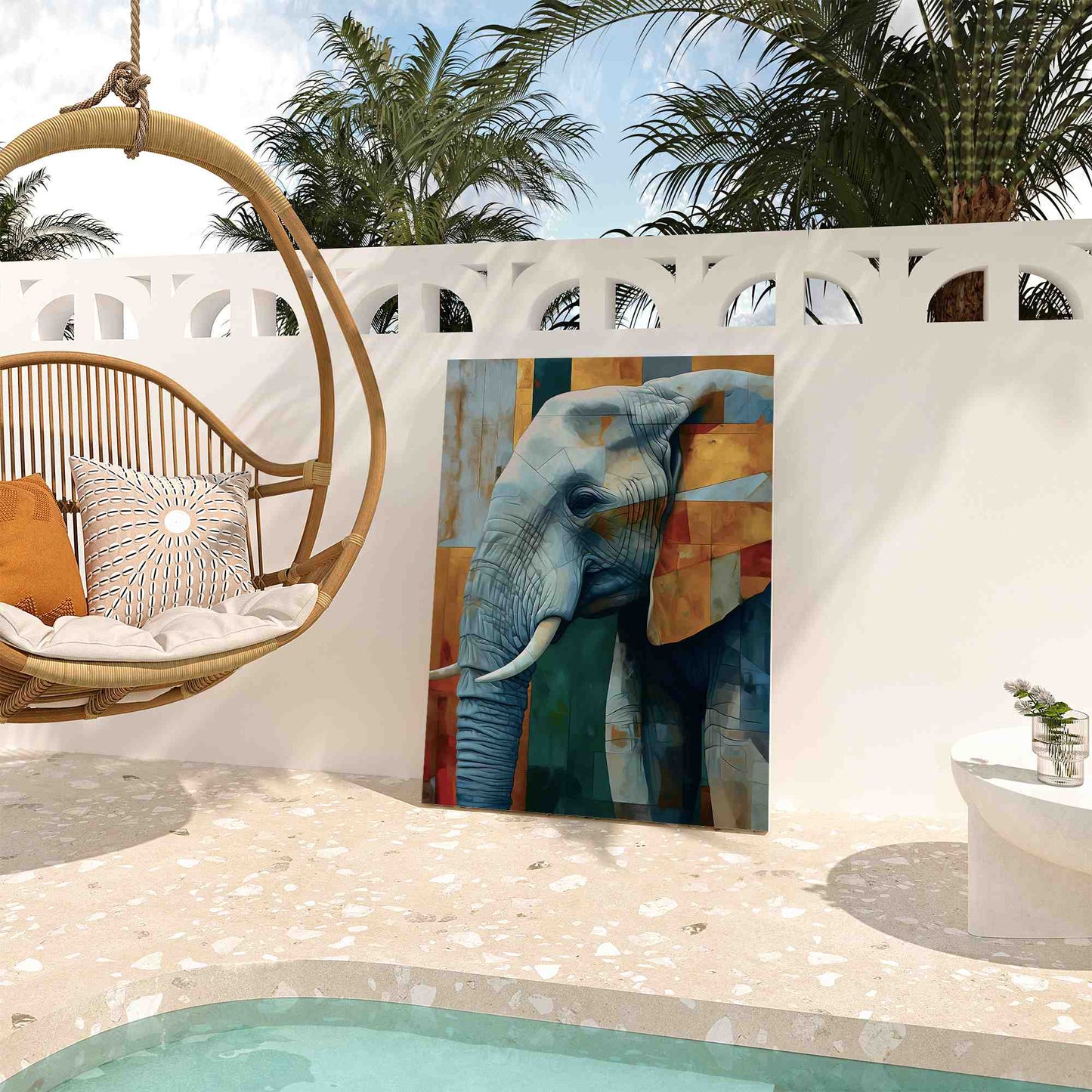 Albino Elephant - Large Canvas Print