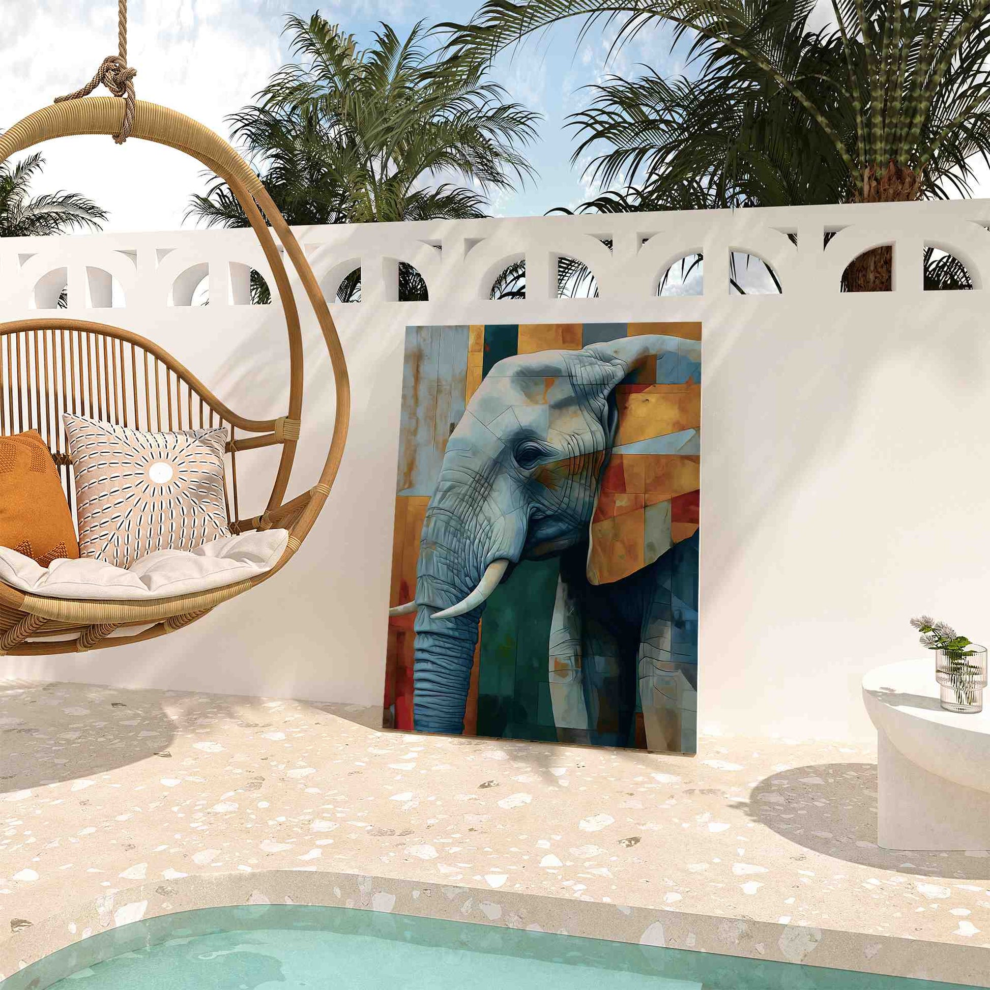 Albino Elephant - Large Canvas Print