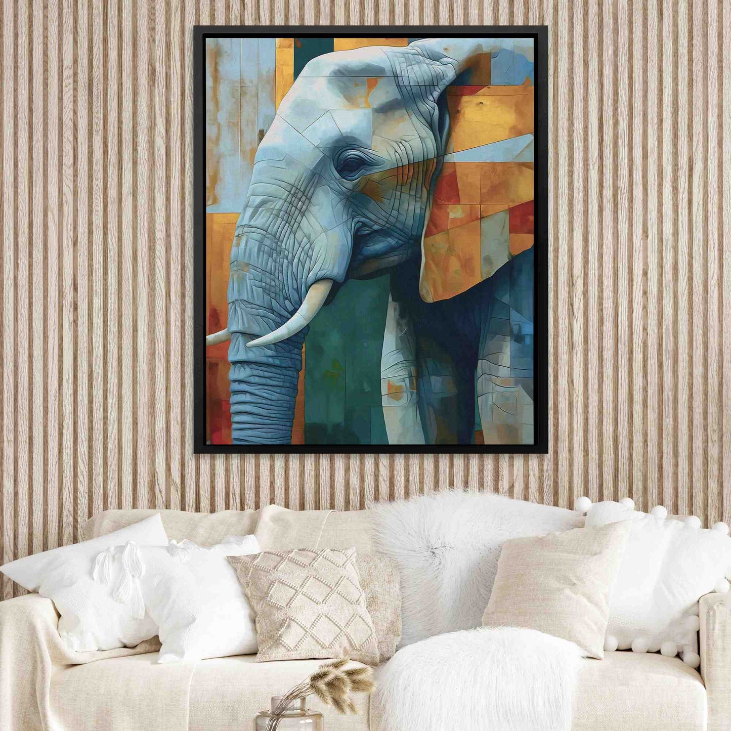 Albino Elephant - Albino Wall Art in Black Frame