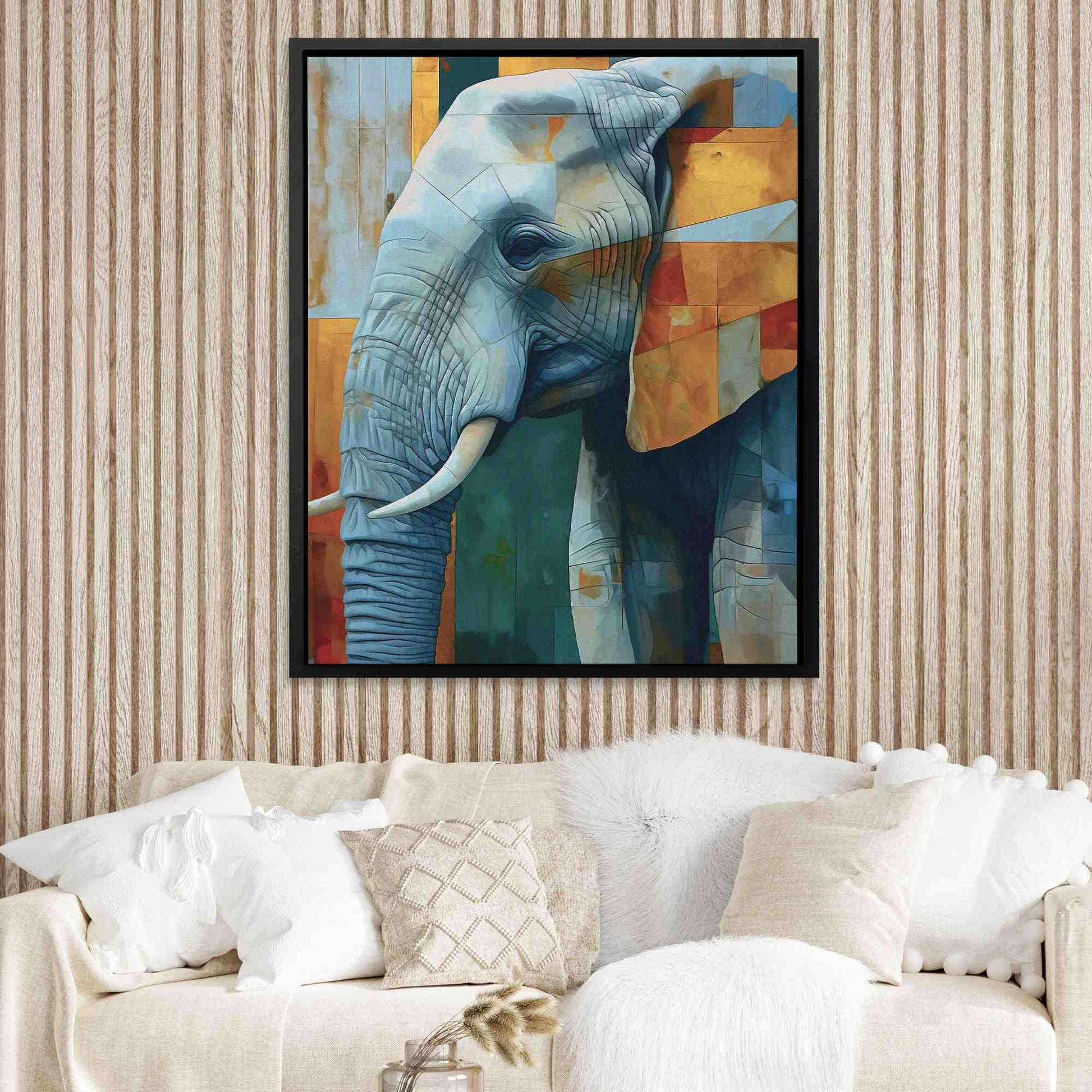Albino Elephant - Albino Wall Art in Black Frame