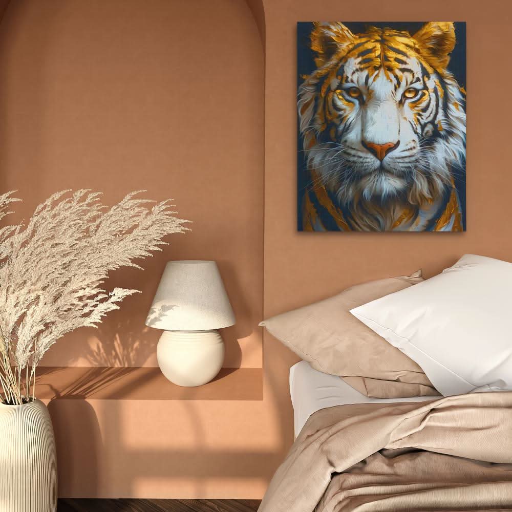 Albino Gaze - Gold Wall Art for Living Room