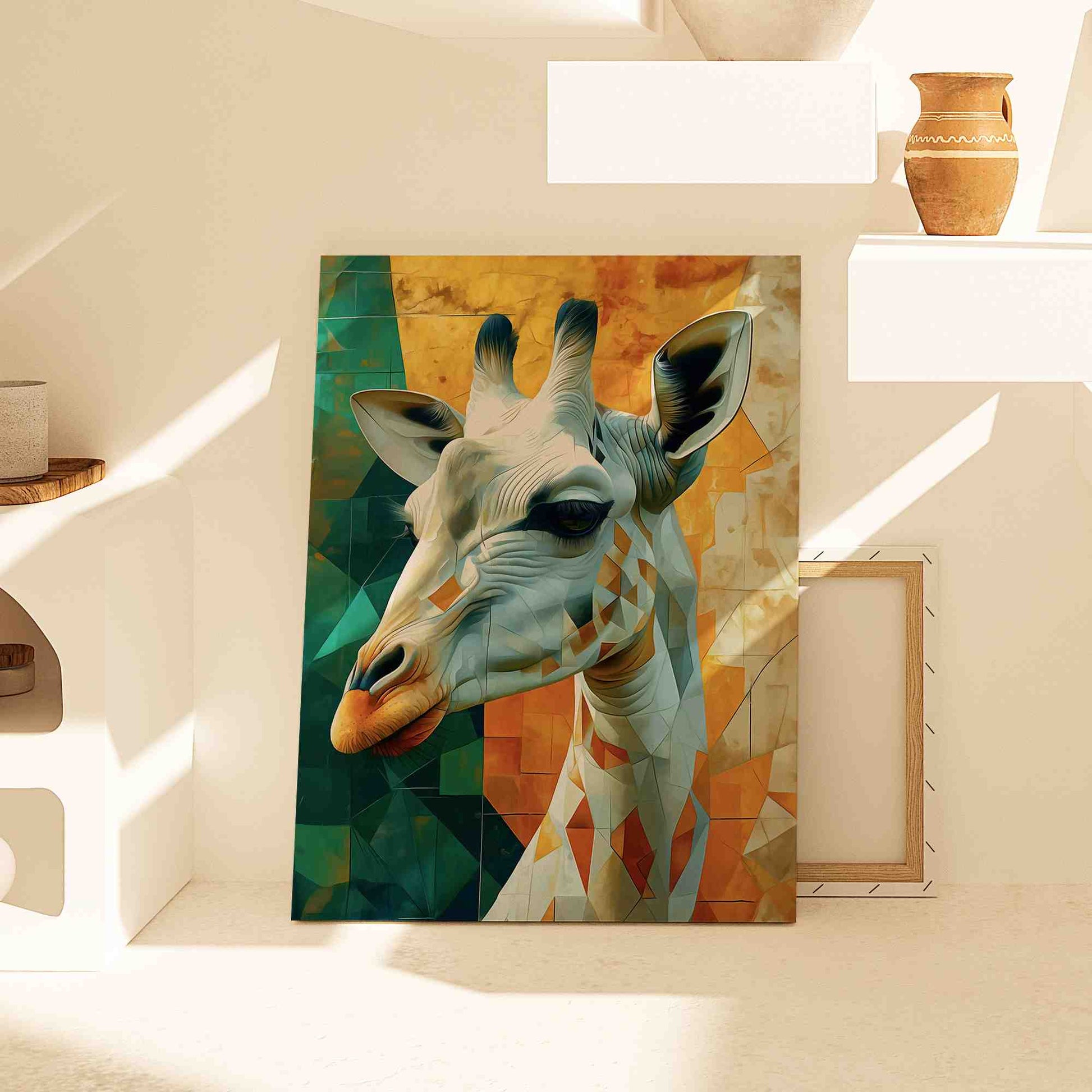 Albino Giraffe - Albino Wall Art in Black Frame