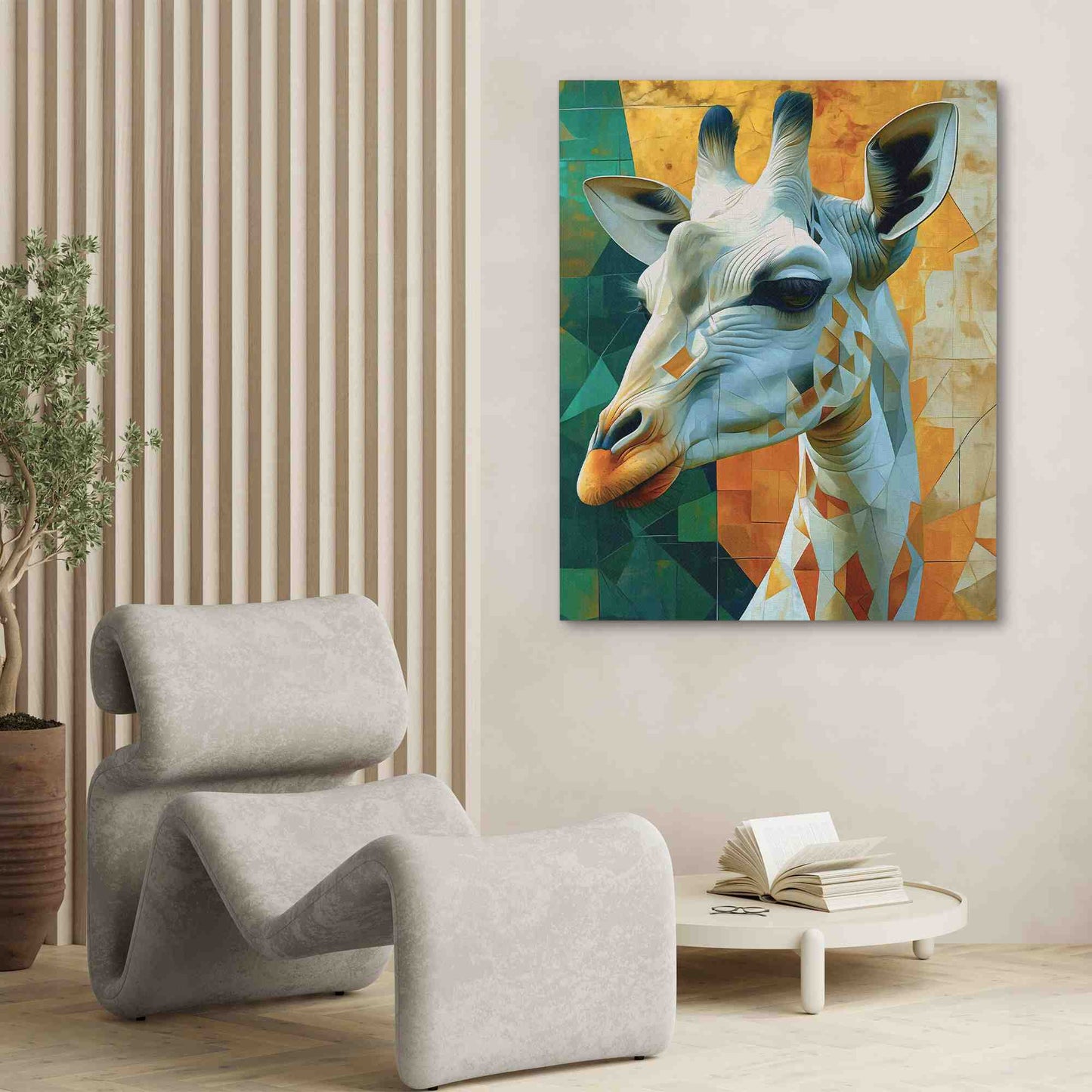 Albino Giraffe - Gold Albino Canvas Print