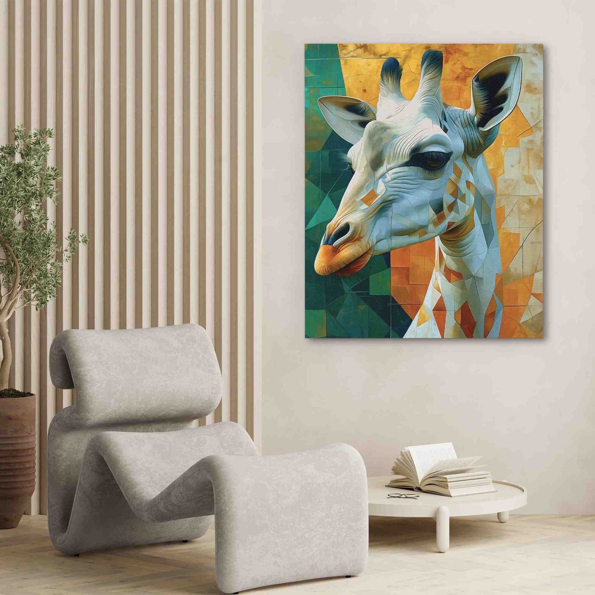 Albino Giraffe - Gold Albino Canvas Print