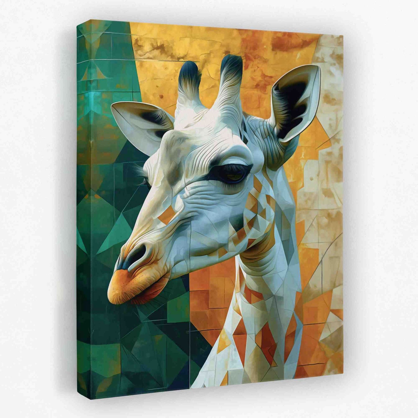 Albino Giraffe - Africa Canvas Wall Art
