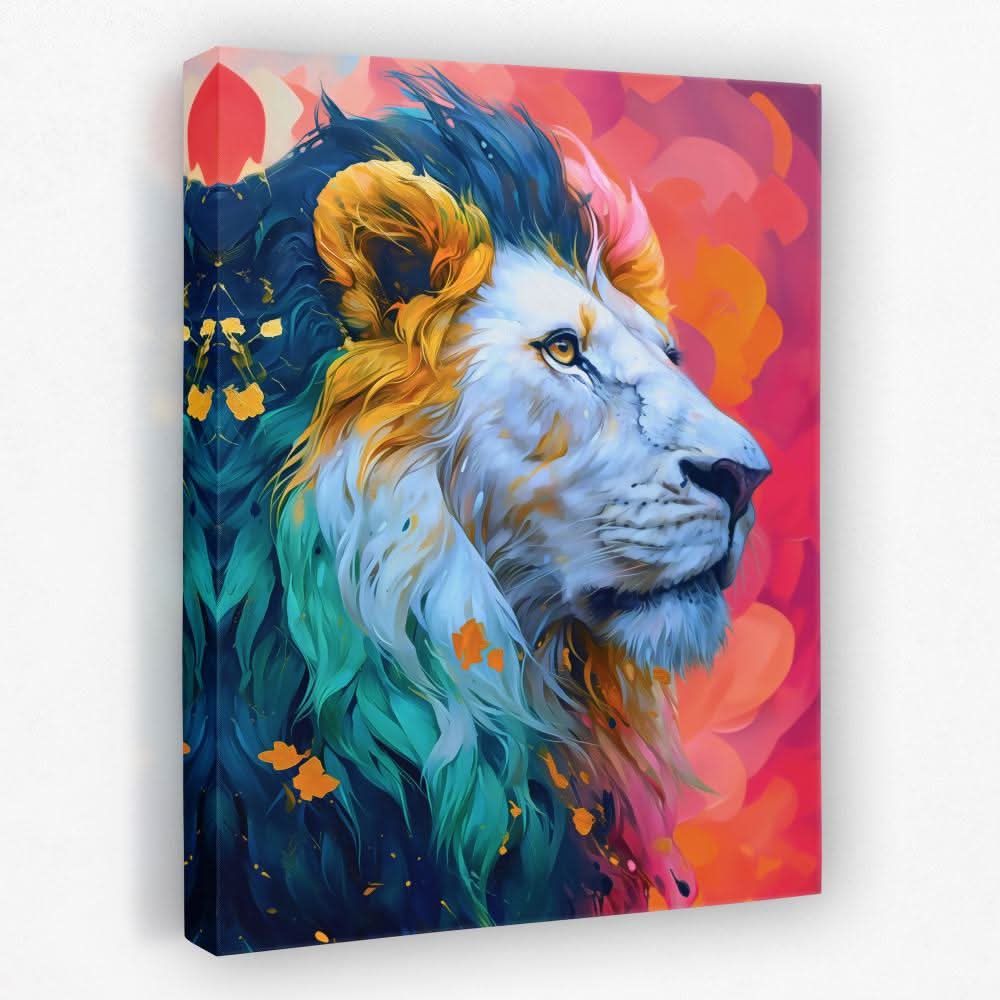 Albino Lion - Africa Canvas Wall Art