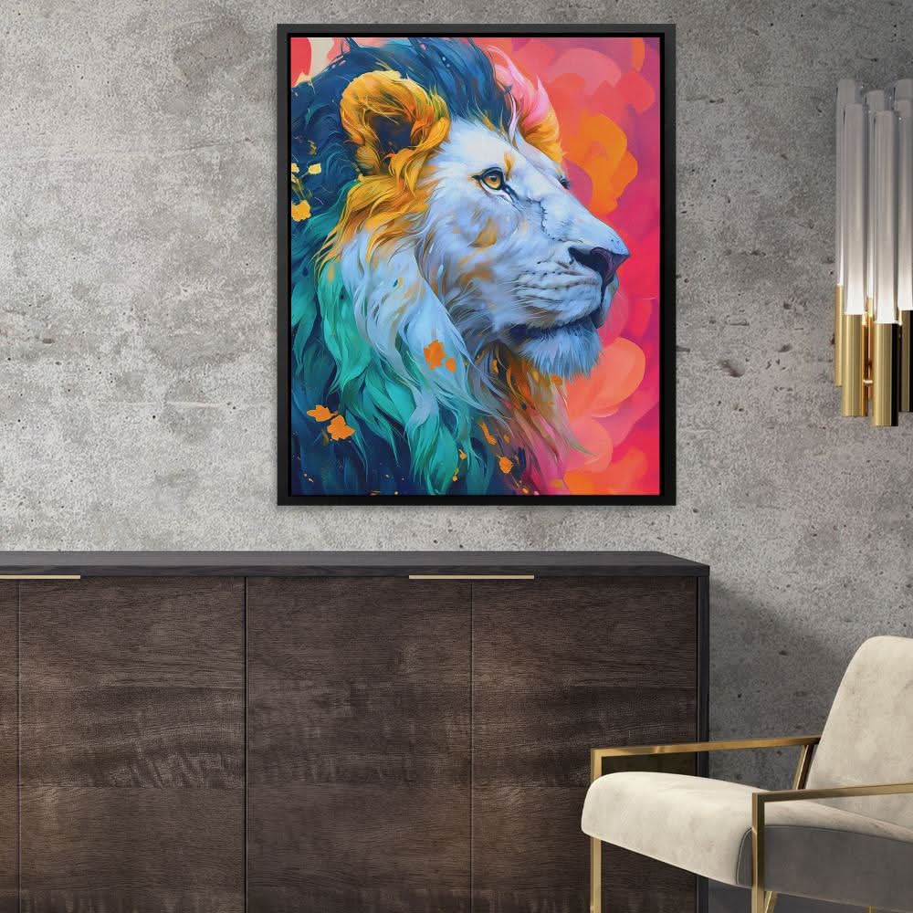 Albino Lion - Africa Art for Hallway