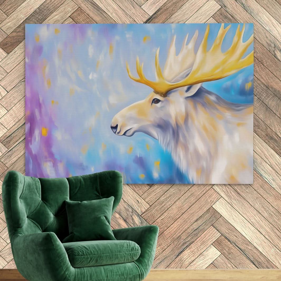 Albino Moose - Large Contemporary Canvas Print
