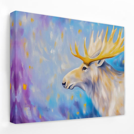 Albino Moose - Albino Animals Canvas Wall Art