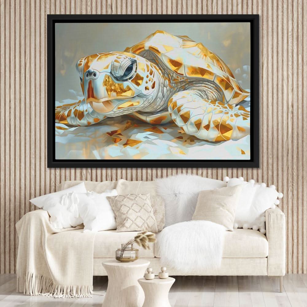 Albino Turtle - Wall Art in Black Frame