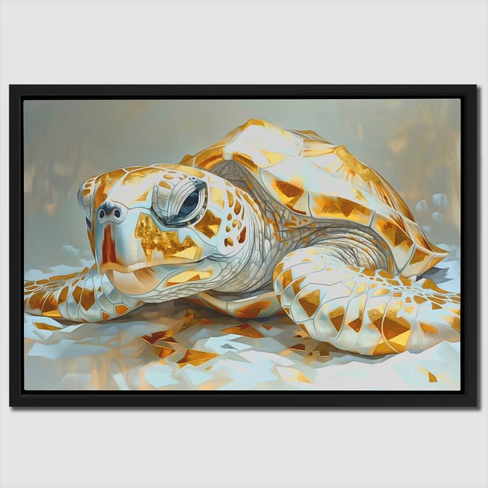 Albino Turtle - Beige Canvas Wall Art