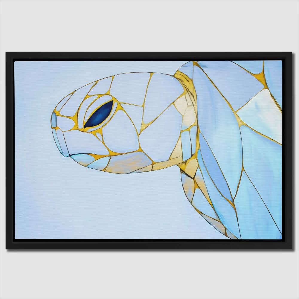 Albino Turtle Swimming - Albino Animals Art for Bathroom