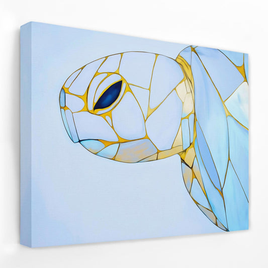 Albino Turtle Swimming - Albino Animals Canvas Wall Art