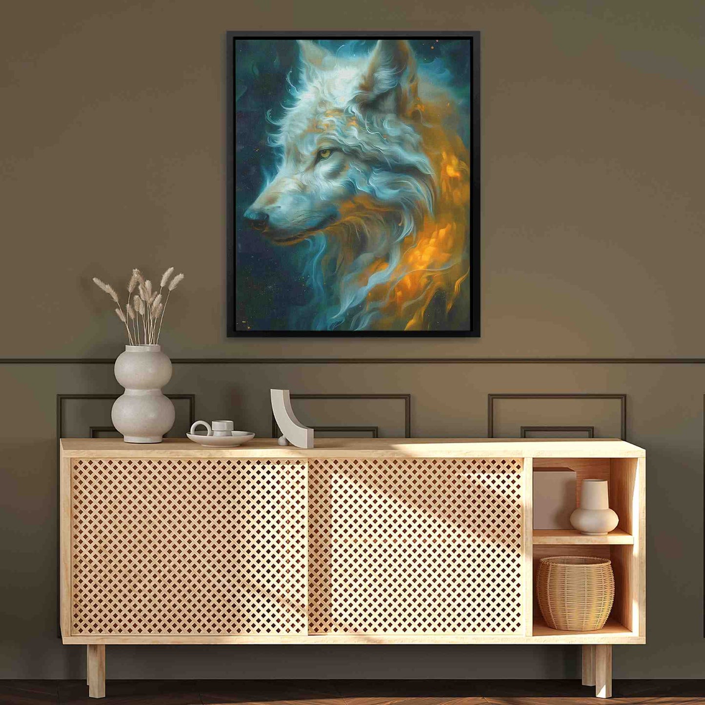 Albino Wolf - Large Canvas Print