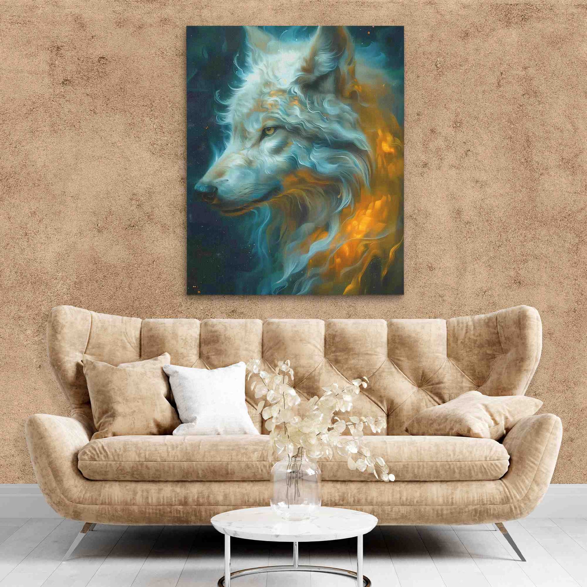Albino Wolf - Animals Wall Art in Black Frame