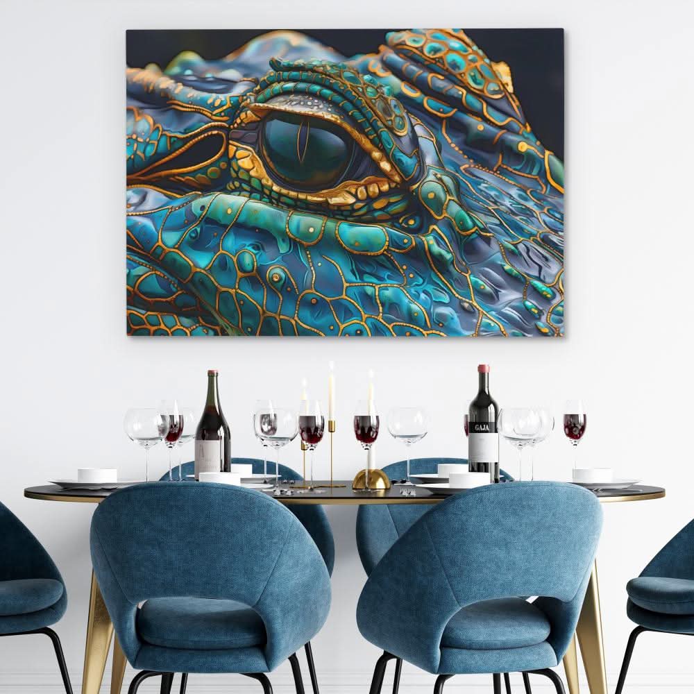 Alligator Eye - Green Wall Art for Office