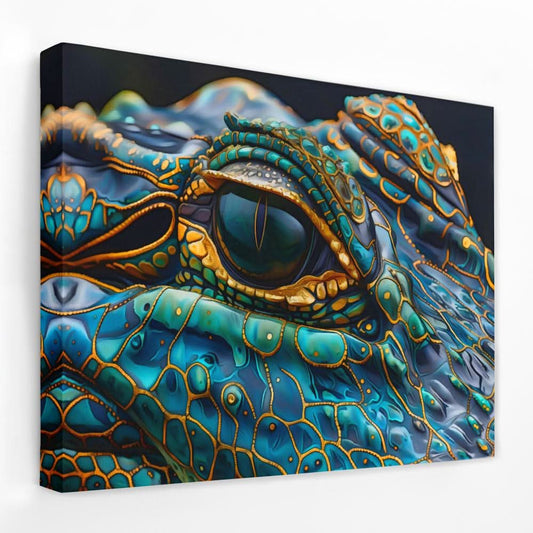 Alligator Eye - Alligator Canvas Wall Art