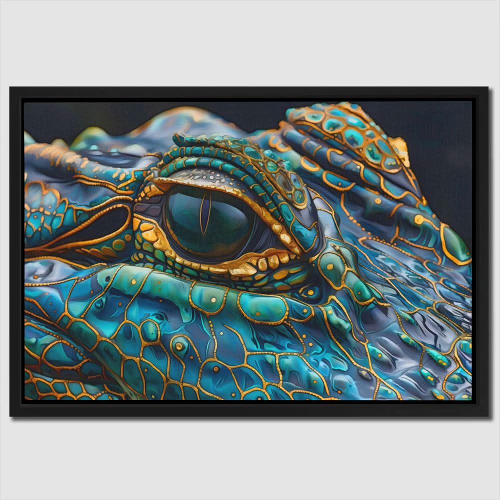Alligator Eye - Modern Green Canvas Wall Art