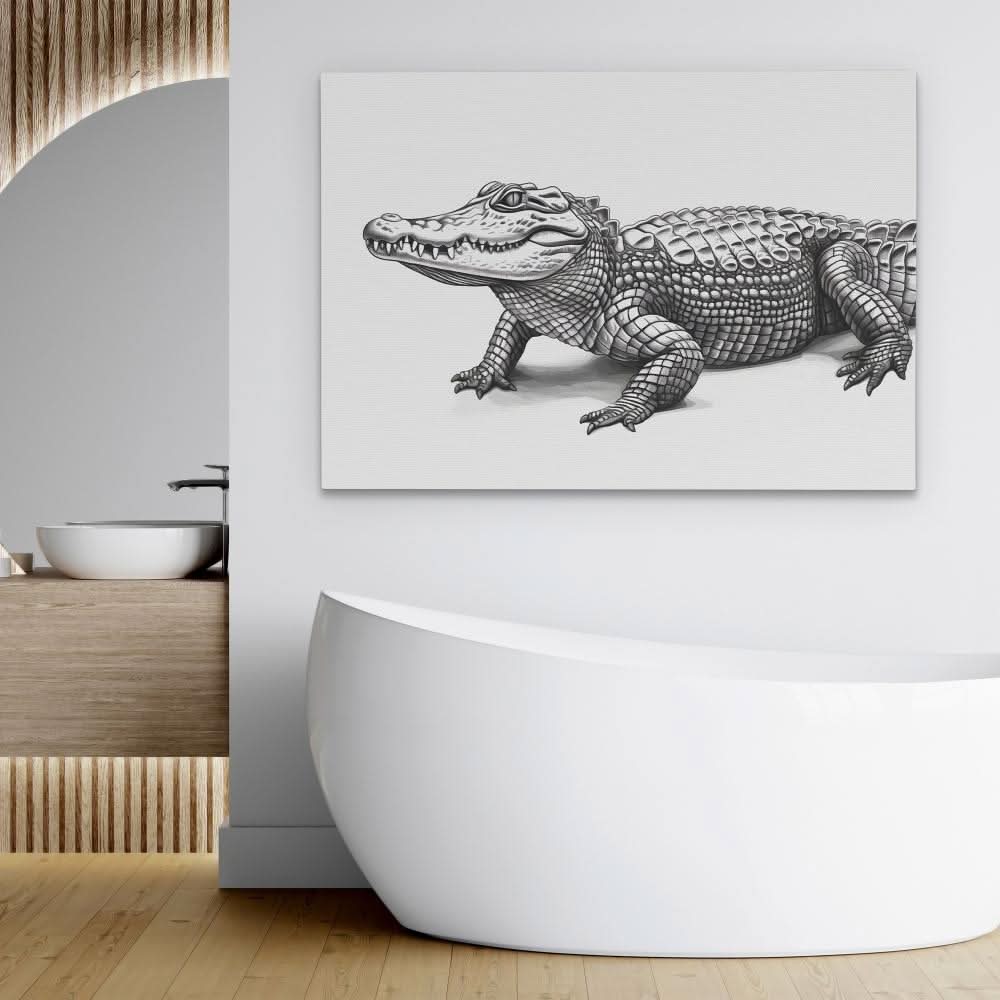Alligator Shuffle - Wall Art in Black Frame
