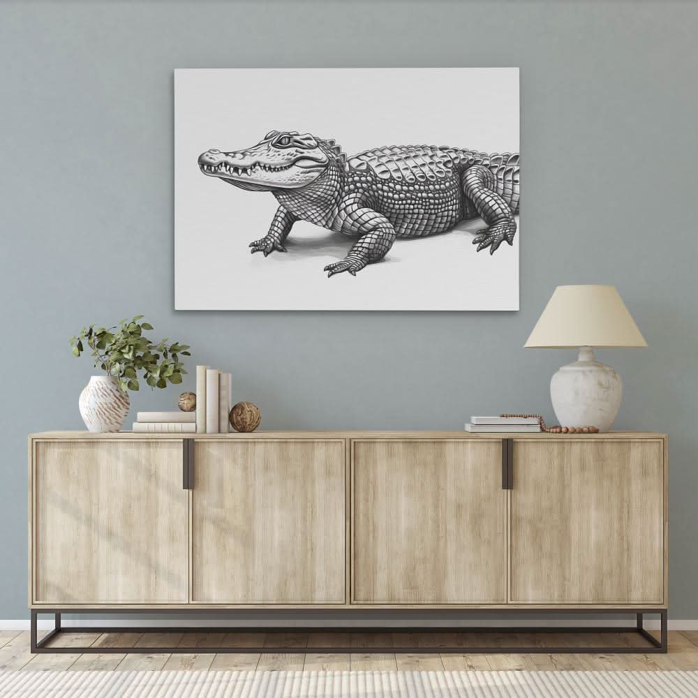 Alligator Shuffle - Large Canvas Print