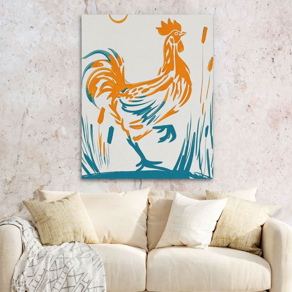 Alpha Chicken - Chicken Wall Art in Black Frame