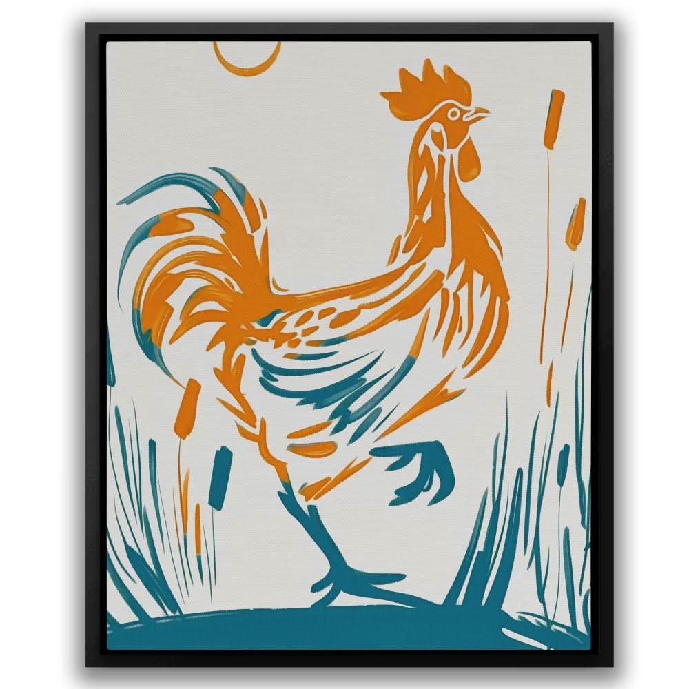 Alpha Chicken - Wall Art in Black Frame