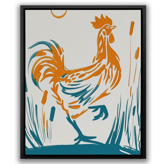 Alpha Chicken - Wall Art in Black Frame