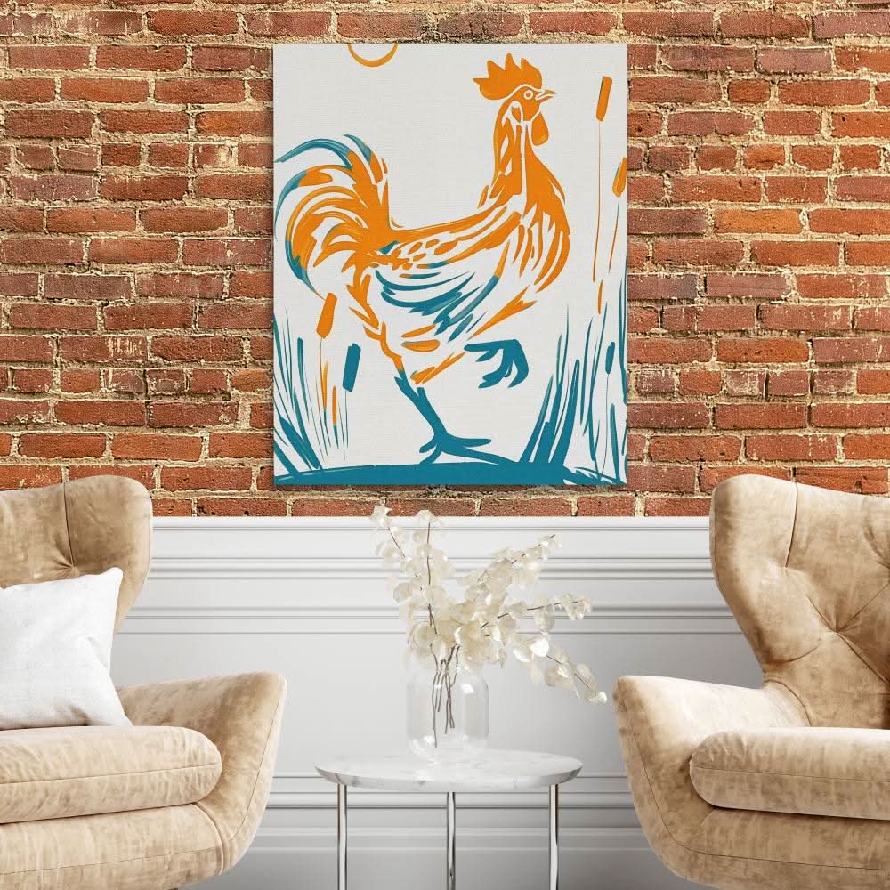 Alpha Chicken - Brown Canvas Wall Art