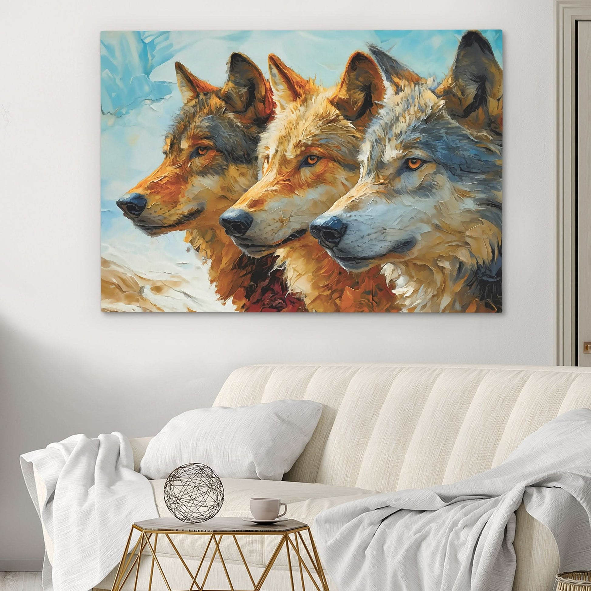 Alpha Trio - Vertical Wall Art in Black Frame
